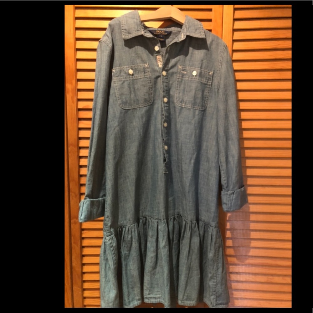 Polo Ralph Lauren Girls Chambray Jean Dress 16